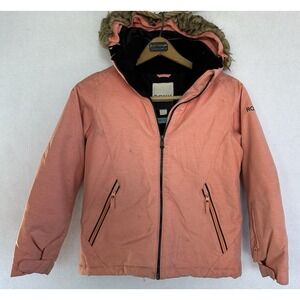 Roxy DryFlight Snowboard Ski Jacket Girls Size 10 Medium Salmon Colorful